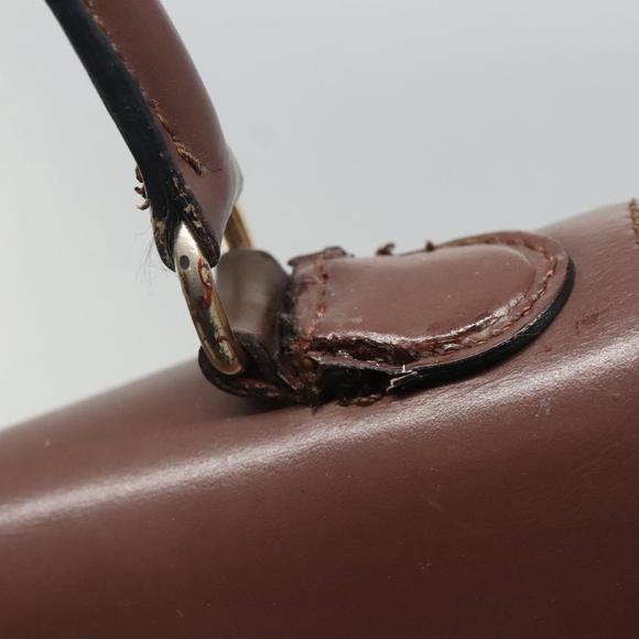 CELINE Hand Bag Leather Brown Gold Auth mr1262 - Picture 8 of 16